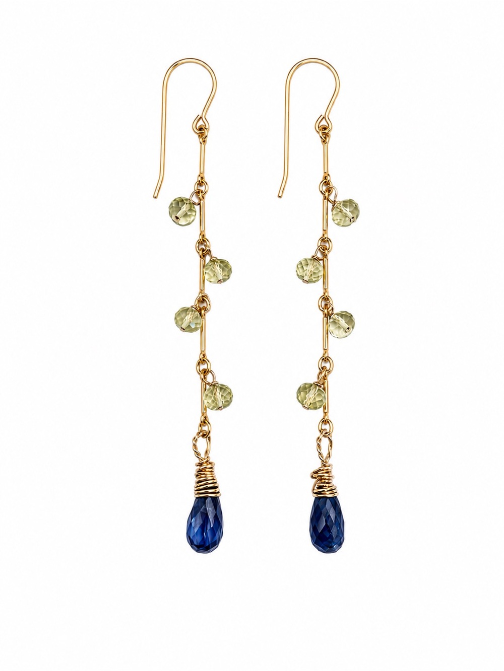 HKB8 Kyanite & Lemon Quartz Drop Earrings
